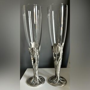 Vintage 1990 Seagull Champagne Flutes
